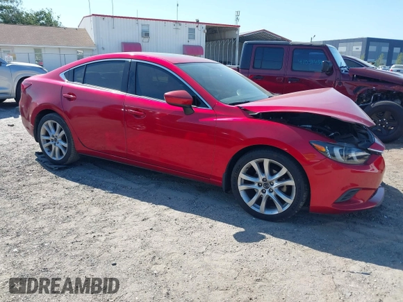 2016 Mazda Mazda6 i Touring with VIN JM1GJ1V5XG1420598, listed as a IAAI auction lot 42054889 with 90,556 mi miles. Bid and sale history available at carsss.com. Image 1.