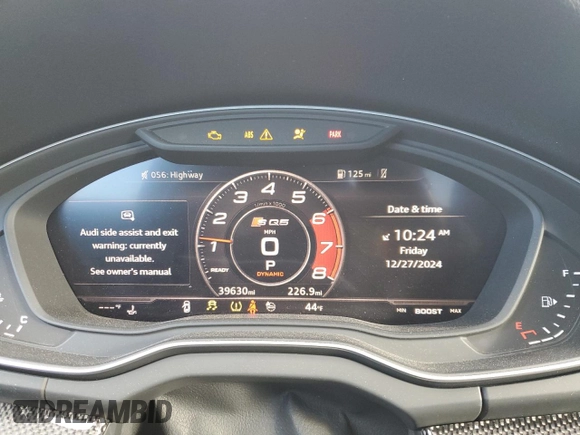 2019 Audi SQ5 Premium Plus with VIN WA1B4AFY0K2093491, listed as a Copart auction lot 86617854 with 39,630 mi miles and Salvage Title. Bid and sale history available at carsss.com. Image 9.