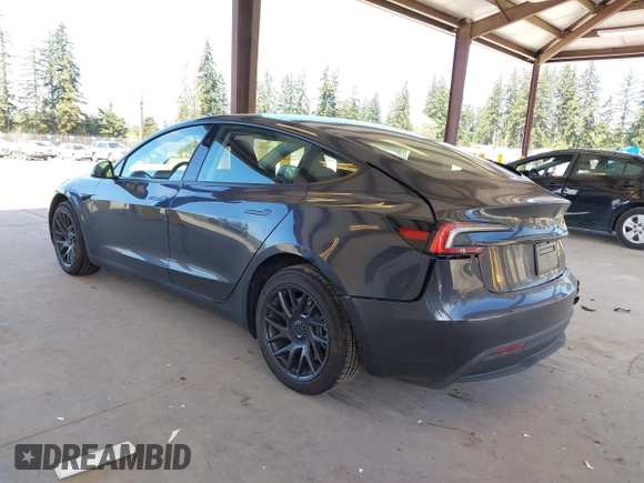 2025 Tesla Model 3 Long Range with VIN 5YJ3E1EA1SF923548, listed as a IAAI auction lot 42046257 with 3,979 mi miles and . Bid and sale history available at carsss.com. Image 3.