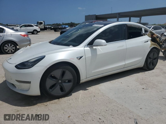 2019 Tesla Model 3 Long Range with VIN 5YJ3E1EB5KF418329, listed as a Copart auction lot 52183935 with 121,784 mi miles and Salvage Title. Bid and sale history available at DreamBid. Image 1.