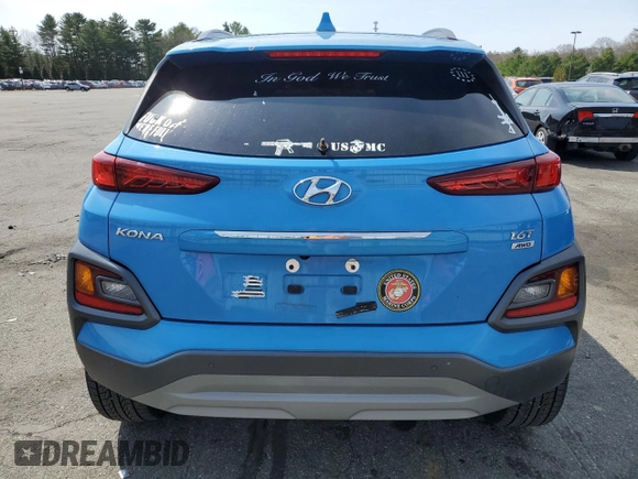 2020 Hyundai Kona Ultimate with VIN KM8K5CA53LU529456, listed as a Copart auction lot 53714925 with 0 mi miles and Salvage Title. Bid and sale history available at carsss.com. Image 6.