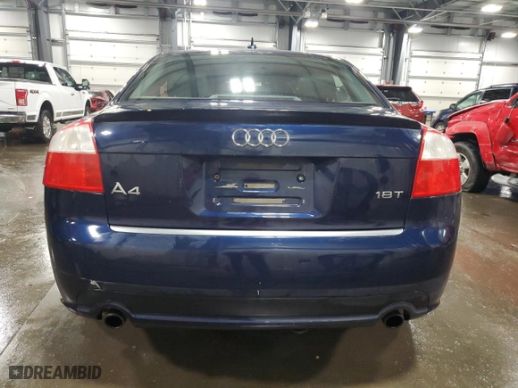 2005 Audi A4 1.8T with VIN WAUJC68E75A043439, listed as a Copart auction lot 72220904 with 152,747 mi miles and Non Repairable. Bid and sale history available at carsss.com. Image 6.