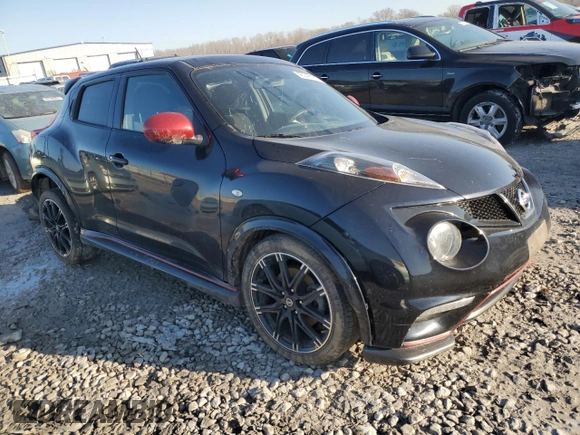 2014 Nissan Juke S with VIN JN8AF5MR3ET362570, listed as a Copart auction lot 48042185 with 93,843 mi miles and Salvage Title. Bid and sale history available at DreamBid. Image 4.