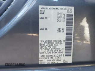 2021 Nissan Altima 2.5 SV with VIN 1N4BL4DV0MN312671, listed as a IAAI auction lot 41518231 with 64,816 mi miles. Bid and sale history available at carsss.com. Image 9.