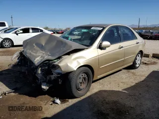 2009 Kia Spectra LX with VIN KNAFE222995667202, listed as a Copart auction lot 49860315 with 158,498 mi miles and Salvage Title. Bid and sale history available at carsss.com. Image 1.