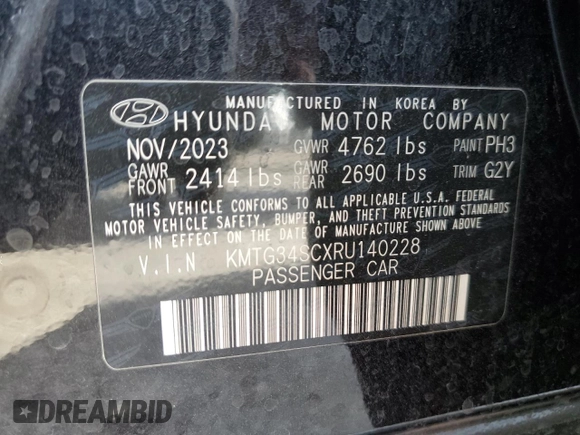 2024 Genesis G70 2.5T with VIN KMTG34SCXRU140228, listed as a Copart auction lot 78887434 with 14,935 mi miles and Clean Title. Bid and sale history available at carsss.com. Image 15.