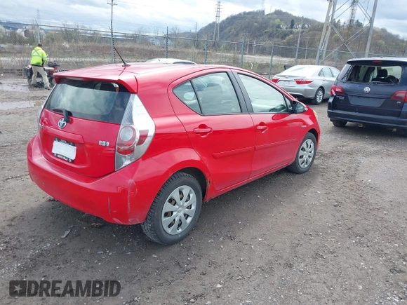 2012 Toyota Prius One with VIN JTDKDTB33C1527017, listed as a IAAI auction lot 41948154 with 103,994 mi miles. Bid and sale history available at carsss.com. Image 4.