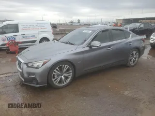 2018 Infiniti Q50 Sport z VIN JN1EV7AP5JM358123, wystawiony jako Copart lot #55940025 z przebiegiem 81 503 mil mil oraz Szkoda całkowita • Salvage title. Historia ofert i sprzedaży dostępna na DreamBid. Obrazek 1.