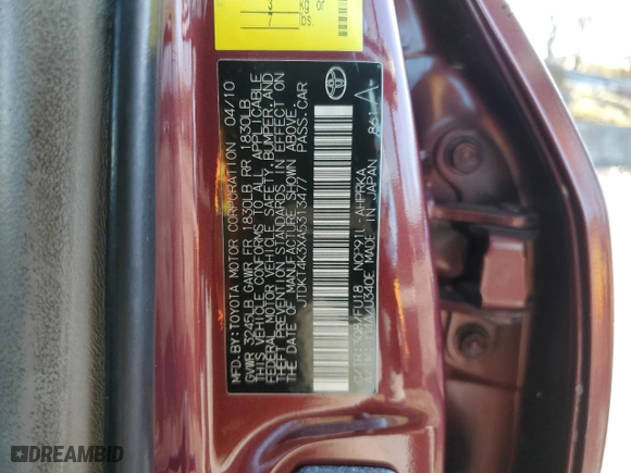 2010 Toyota Yaris with VIN JTDKT4K3XA5313477, listed as a Copart auction lot 53666275 with 97,294 mi miles and Clean Title. Bid and sale history available at carsss.com. Image 13.