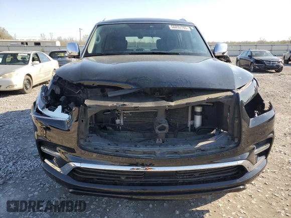 2018 Infiniti QX80 with VIN JN8AZ2NE1J9194002, listed as a Copart auction lot 50232765 with 76,395 mi miles and Salvage title. Bid and sale history available at DreamBid. Image 5.