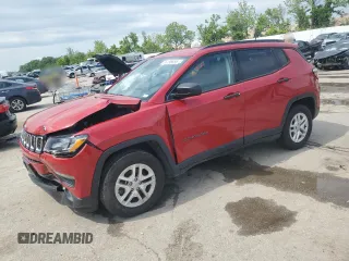 2018 Jeep Compass Sport with VIN 3C4NJCAB5JT214989, listed as a Copart auction lot 56196655 with 95,963 mi miles and Salvage title. Bid and sale history available at DreamBid. Image 1.