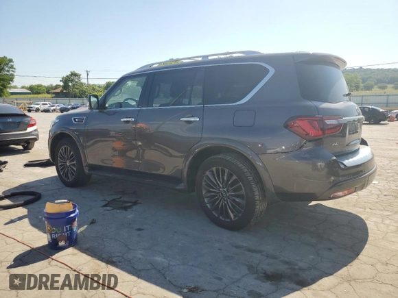 2024 Infiniti QX80 LUXE with VIN JN8AZ2AE7R9325614, listed as a Copart auction lot 59972514 with 8,594 mi miles and Salvage Title. Bid and sale history available at carsss.com. Image 2.