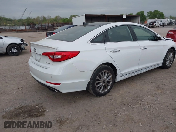 2015 Hyundai Sonata Limited with VIN 5NPE34AF2FH135371, listed as a IAAI auction lot 41986461 with 103,006 mi miles and . Bid and sale history available at carsss.com. Image 4.