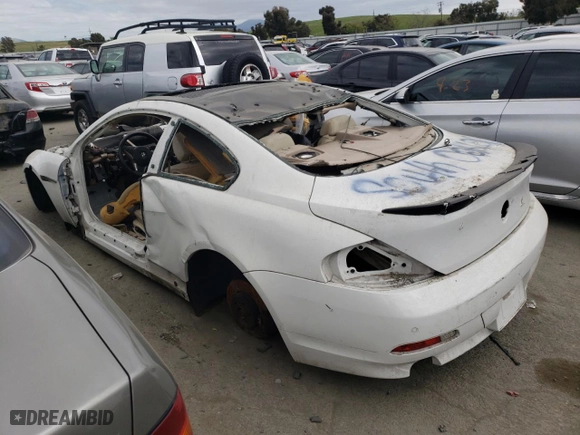 2007 BMW 6 Series 650i with VIN WBAEH13507CR53065, listed as a Copart auction lot 51904814 with 0 mi miles and Non Repairable. Bid and sale history available at carsss.com. Image 2.