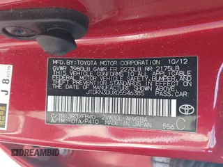 2013 Toyota Prius One with VIN JTDKN3DUXD5546385, listed as a IAAI auction lot 41763852 with 124,363 mi miles. Bid and sale history available at carsss.com. Image 9.