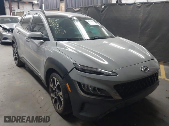 2022 Hyundai Kona Limited with VIN KM8K53A34NU837947, listed as a IAAI auction lot 40972462 with 16,906 mi miles. Bid and sale history available at carsss.com. Image 1.