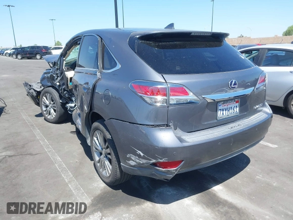 2014 Lexus RX 450h with VIN JTJZB1BA0E2413526, listed as a IAAI auction lot 42262130 with Not provided miles and . Bid and sale history available at DreamBid. Image 3.