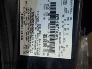 2011 Ford Fusion SPORT with VIN 3FAHP0DC8BR142690, listed as a Copart auction lot 45490075 with 127,122 mi miles and Salvage Title. Bid and sale history available at carsss.com. Image 12.