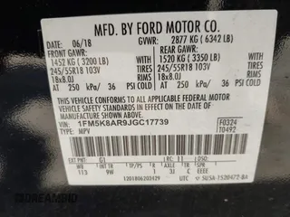 2018 Ford Police Interceptor Utility z VIN 1FM5K8AR9JGC17739, wystawiony jako IAAI lot #42134465 z przebiegiem 134 939 mil mil oraz . Historia ofert i sprzedaży dostępna na DreamBid. Obrazek 9.