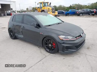 2019 Volkswagen Golf GTI S with VIN 3VW6T7AU0KM005773, listed as a IAAI auction lot 41269980 with 75,534 mi miles. Bid and sale history available at carsss.com. Image 1.