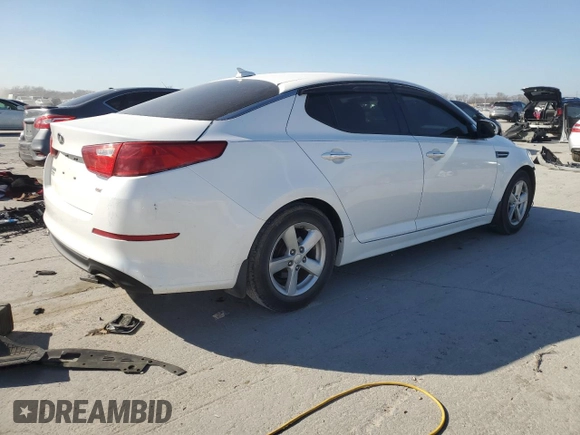 2015 Kia Optima LX with VIN KNAGM4A72F5642668, listed as a Copart auction lot 48553065 with 156,790 mi miles and Clean Title. Bid and sale history available at DreamBid. Image 3.