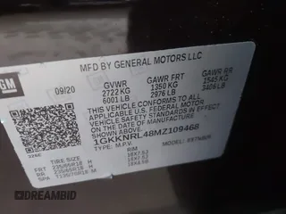 2021 GMC Acadia SLE with VIN 1GKKNRL48MZ109468, listed as a IAAI auction lot 41103194 with 70,743 mi miles. Bid and sale history available at carsss.com. Image 9.