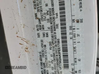 2023 Ford F-250 XL with VIN 1FT7W2AA5PEE17093, listed as a Copart auction lot 71443154 with Not provided miles and Salvage title. Bid and sale history available at DreamBid. Image 12.