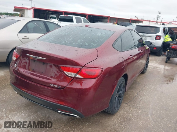 2015 Chrysler 200 S with VIN 1C3CCCBG0FN518187, listed as a IAAI auction lot 41954907 with 167,579 mi miles and . Bid and sale history available at carsss.com. Image 4.