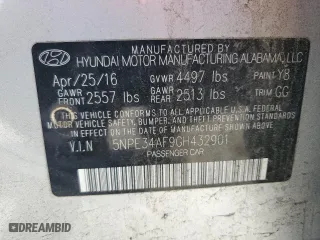 2016 Hyundai Sonata 2.4L Sport with VIN 5NPE34AF9GH432901, listed as a Copart auction lot 75745564 with 75,086 mi miles and Salvage Title. Bid and sale history available at carsss.com. Image 12.