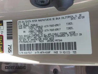2020 Toyota Tacoma SR5 с VIN 3TMCZ5AN5LM331149, выставлен на аукционе IAAI как лот 41633864 с пробегом 74 862 миль миль и . История ставок и продаж доступна на DreamBid. Изображение 9.