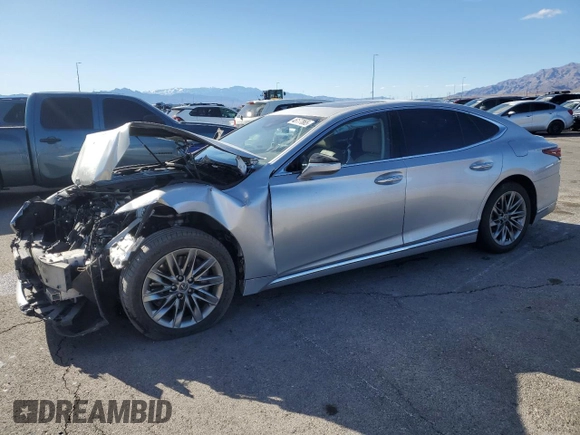 2018 Lexus LS 500 with VIN JTHB51FF7J5003282, listed as a Copart auction lot 46177865 with 52,709 mi miles and Salvage title. Bid and sale history available at DreamBid. Image 1.