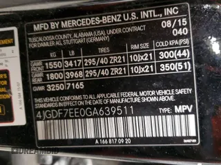 2016 Mercedes-Benz GL with VIN 4JGDF7EE0GA639511, listed as a Copart auction lot 52012845 with 141,711 mi miles and Clean Title. Bid and sale history available at carsss.com. Image 14.