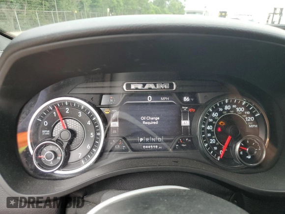 2021 Ram 1500 Big Horn with VIN 1C6RRFFGXMN590468, listed as a Copart auction lot 61042615 with 44,518 mi miles and Salvage title. Bid and sale history available at DreamBid. Image 9.