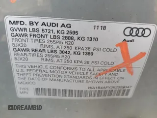 2019 Audi SQ5 Premium Plus with VIN WA1B4AFY3K2029347, listed as a Copart auction lot 65436683 with 71,505 mi miles. Bid and sale history available at carsss.com. Image 14.