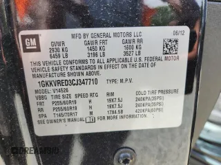2012 GMC Acadia SLT1 z VIN 1GKKVRED3CJ347710, wystawiony jako Copart lot #61126105 z przebiegiem 157 322 mil mil oraz Czysty tytuł • Clean title. Historia ofert i sprzedaży dostępna na DreamBid. Obrazek 13.