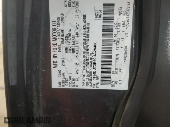 2009 Ford Explorer XLT с VIN 1FMEU73E69UA28400, выставлен на аукционе Copart как лот 58774575 с пробегом 135 067 миль миль и Списание • Salvage title. История ставок и продаж доступна на DreamBid. Изображение 12.