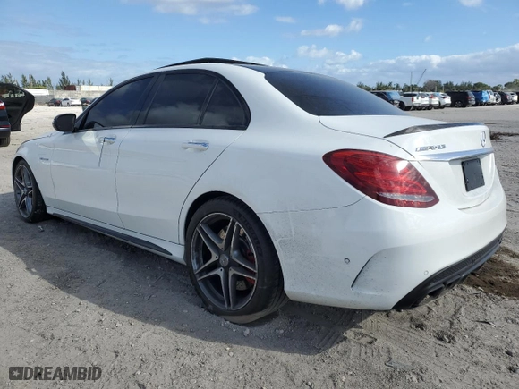 2016 Mercedes-Benz C-Class AMG C 63 S with VIN 55SWF8HB6GU104239, listed as a Copart auction lot 83988234 with 38,962 mi miles and Salvage Title. Bid and sale history available at carsss.com. Image 2.