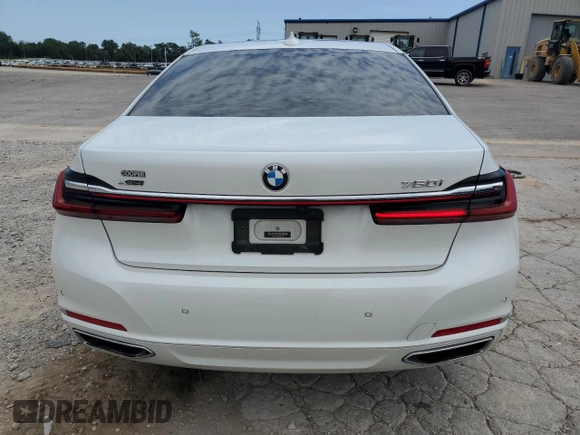 2020 BMW 7 Series 750i xDrive with VIN WBA7U2C06LGM26634, listed as a Copart auction lot 59951453 with 0 mi miles. Bid and sale history available at carsss.com. Image 6.