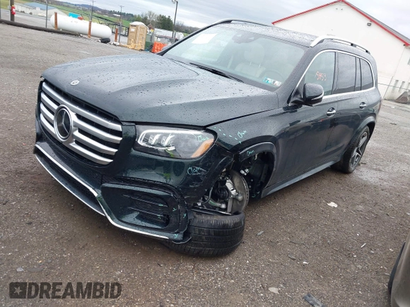 2025 Mercedes-Benz GLS 450 with VIN 4JGFF5KE4SB333111, listed as a IAAI auction lot 41955453 with 1,985 mi miles and . Bid and sale history available at DreamBid. Image 17.
