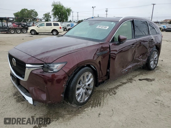 2024 Mazda CX-90 Premium z VIN JM3KKDHD8R1113467, wystawiony jako Copart lot #59140195 z przebiegiem 10 267 mil mil oraz Szkody całkowita. Historia ofert i sprzedaży dostępna na DreamBid. Obrazek 1.