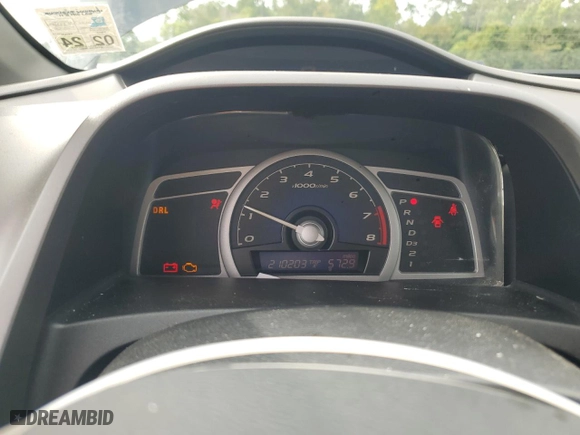 2008 Honda Civic Cpe EX with VIN 2HGFG12818H545082, listed as a Copart auction lot 88883845 with 210,203 mi miles and Salvage Title. Bid and sale history available at carsss.com. Image 9.