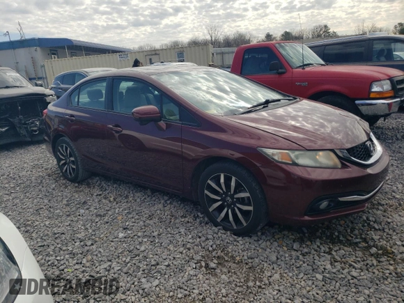 2015 Honda Civic Sedan EX-L with VIN 19XFB2F90FE034994, listed as a Copart auction lot 45046705 with 6,721 mi miles and Salvage Title. Bid and sale history available at carsss.com. Image 4.