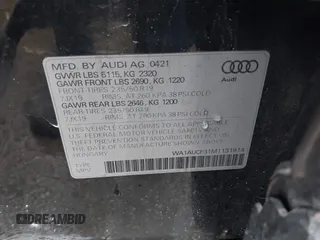 2021 Audi Q3 Premium with VIN WA1AUCF31M1131914, listed as a IAAI auction lot 41571543 with 35,477 mi miles and . Bid and sale history available at DreamBid. Image 9.