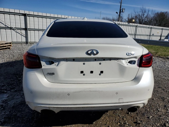 2020 Infiniti Q50 3.0t LUXE with VIN JN1EV7ARXLM251153, listed as a Copart auction lot 44759545 with 54,476 mi miles and Salvage Title. Bid and sale history available at carsss.com. Image 6.