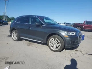 2018 Audi Q5 Premium Plus with VIN WA1BNAFY1J2019346, listed as a Copart auction lot 57487015 with 75,717 mi miles and Salvage title. Bid and sale history available at DreamBid. Image 4.