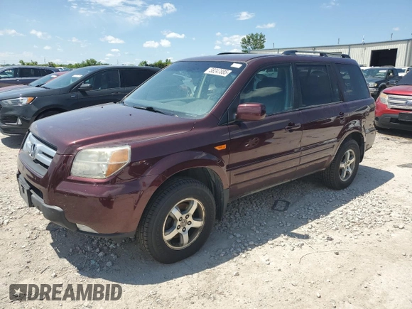 2007 Honda Pilot EX-L z VIN 5FNYF18577B007448, wystawiony jako Copart lot #58247885 z przebiegiem 167 628 mil mil oraz Czysty tytuł • Clean title. Historia ofert i sprzedaży dostępna na DreamBid. Obrazek 1.