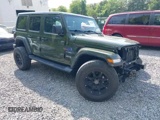 2021 Jeep Wrangler Unlimited High Altitude with VIN 1C4HJXEG9MW825682, listed as a IAAI auction lot 42464201 with 75,128 mi miles and . Bid and sale history available at DreamBid. Image 1.