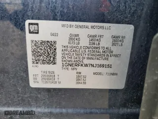 2022 Chevrolet Traverse LS with VIN 1GNERFKW7NJ169151, listed as a Copart auction lot 44131945 with 45,178 mi miles and Salvage Title. Bid and sale history available at carsss.com. Image 14.