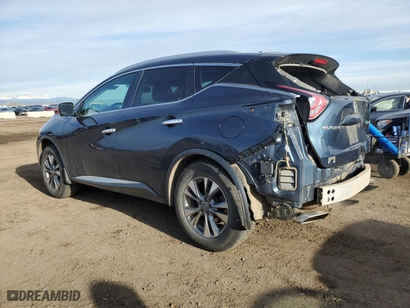 2016 Nissan Murano S with VIN 5N1AZ2MH7GN128864, listed as a Copart auction lot 51154165 with 182,034 mi miles and Salvage Title. Bid and sale history available at carsss.com. Image 2.