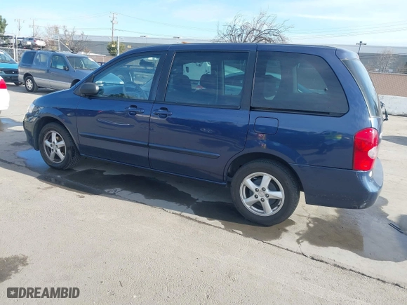 2003 Mazda MPV LX with VIN JM3LW28A030354777, listed as a IAAI auction lot 41624923 with 199,283 mi miles. Bid and sale history available at carsss.com. Image 3.